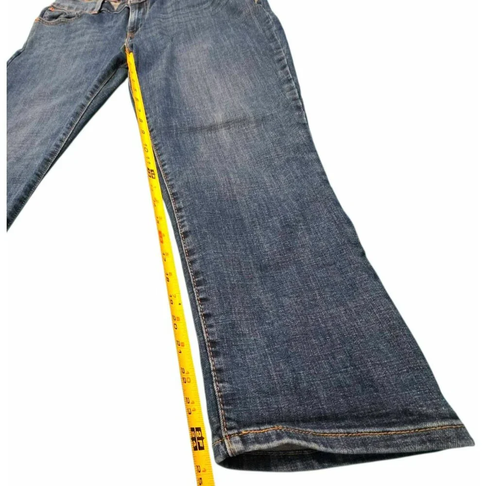 Levis Boyfriend Jeans Blue Denim Pants Midrise Stretch Straight Leg Womens 32 - Picture 9 of 13